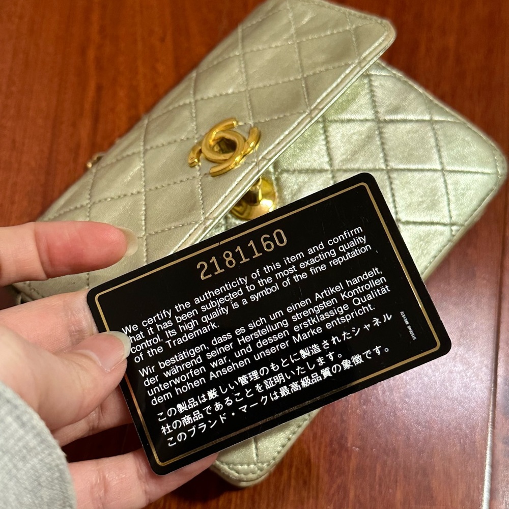Vintage Chanel mini CF Flag WOC Gold Wallet waist bag clutch 3 in 1 - Picture 7 of 15